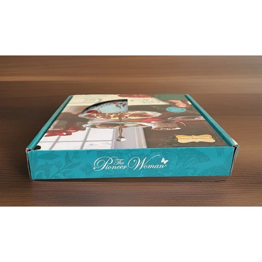 The Pioneer Woman Special Holiday Edition Cheerful Rose 2-Tiered Server